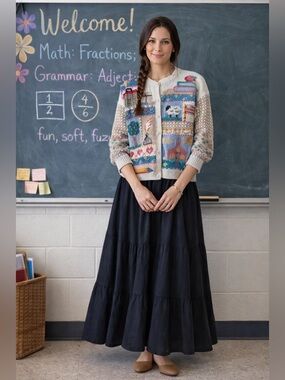 ✨ RARE Vintage “Signatures by Northern Isles” Hand-Knitted Cardigan – Size M ✨